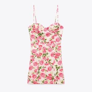 Zara FLORAL CORSET STYLE DRESS